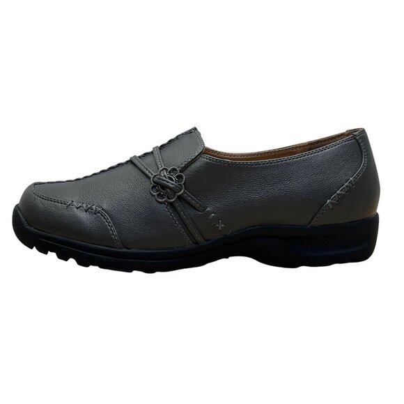 Comfortview Women’s Gray Slip On Low Wedge Natalia Loafers Shoes Size 9.5W - Picture 4 of 9